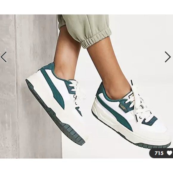 Puma Cali Dream Ivy League sneakers in white and green - Picture 1 of 10